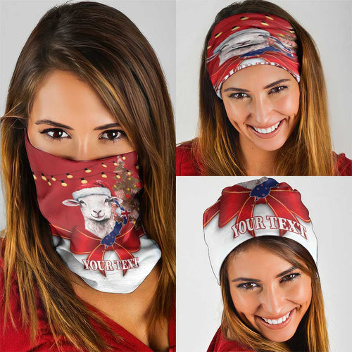 Personalized New Zealand Sheep Christmas Neck Gaiter Hipi Meri Kirihimete Silver Fern Xmas Tree - Aussie Hoodie