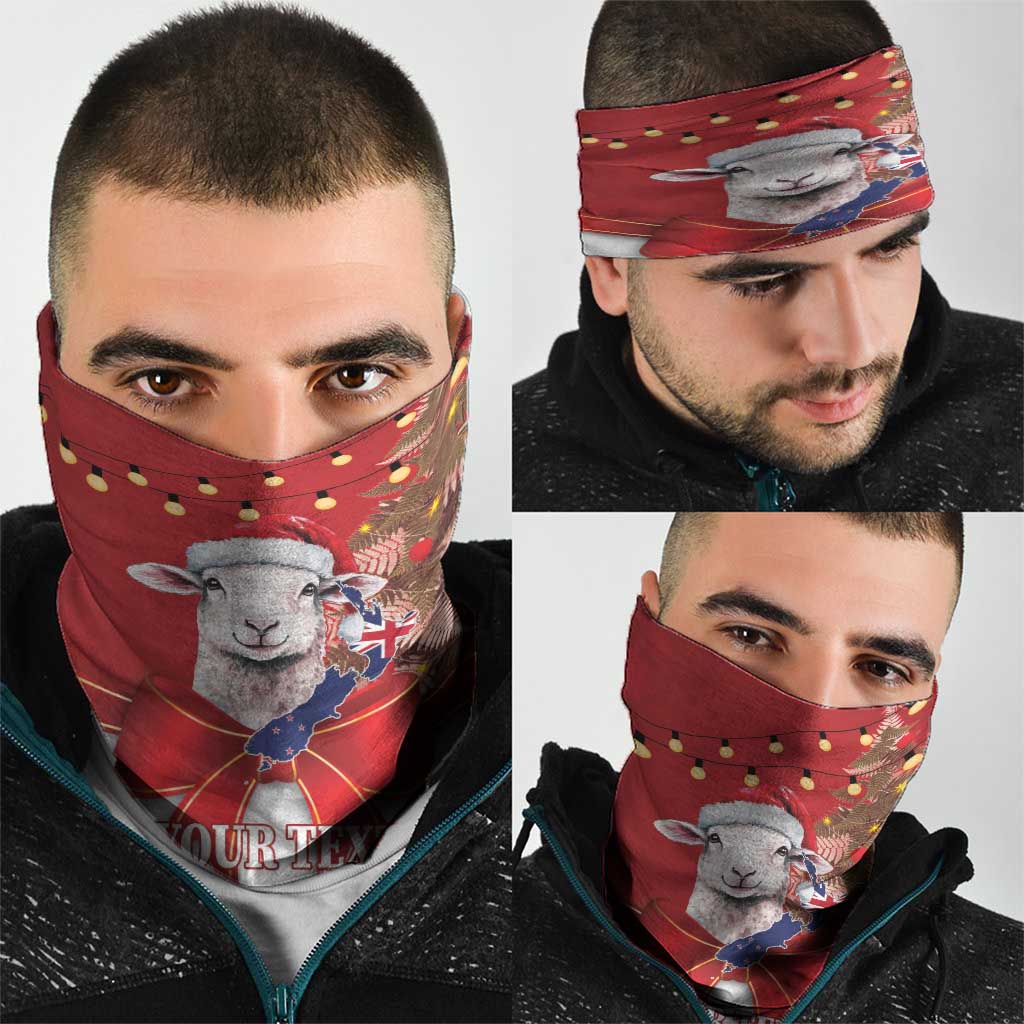 Personalized New Zealand Sheep Christmas Neck Gaiter Hipi Meri Kirihimete Silver Fern Xmas Tree - Aussie Hoodie