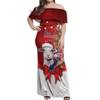 Personalized New Zealand Sheep Christmas Off Shoulder Maxi Dress Hipi Meri Kirihimete Silver Fern Xmas Tree - Aussie Hoodie
