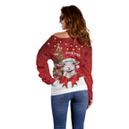 Personalized New Zealand Sheep Christmas Off Shoulder Sweater Hipi Meri Kirihimete Silver Fern Xmas Tree - Aussie Hoodie