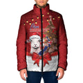 Personalized New Zealand Sheep Christmas Padded Jacket Hipi Meri Kirihimete Silver Fern Xmas Tree - Aussie Hoodie