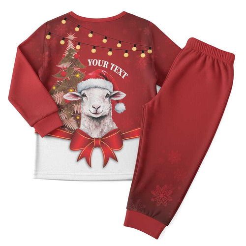Personalized New Zealand Sheep Christmas Pajama Set Hipi Meri Kirihimete Silver Fern Xmas Tree - Aussie Hoodie