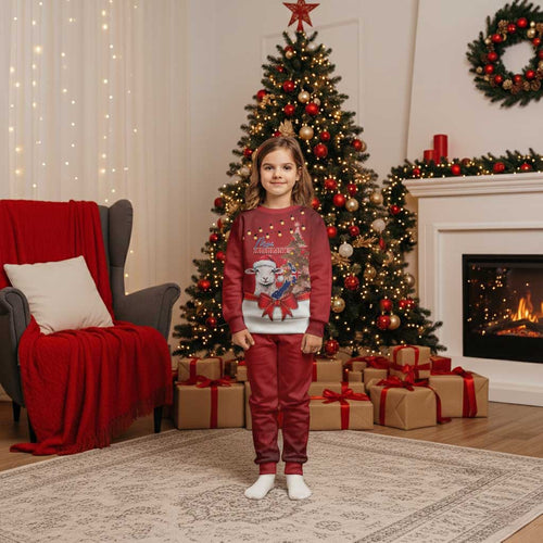 Personalized New Zealand Sheep Christmas Pajama Set Hipi Meri Kirihimete Silver Fern Xmas Tree - Aussie Hoodie