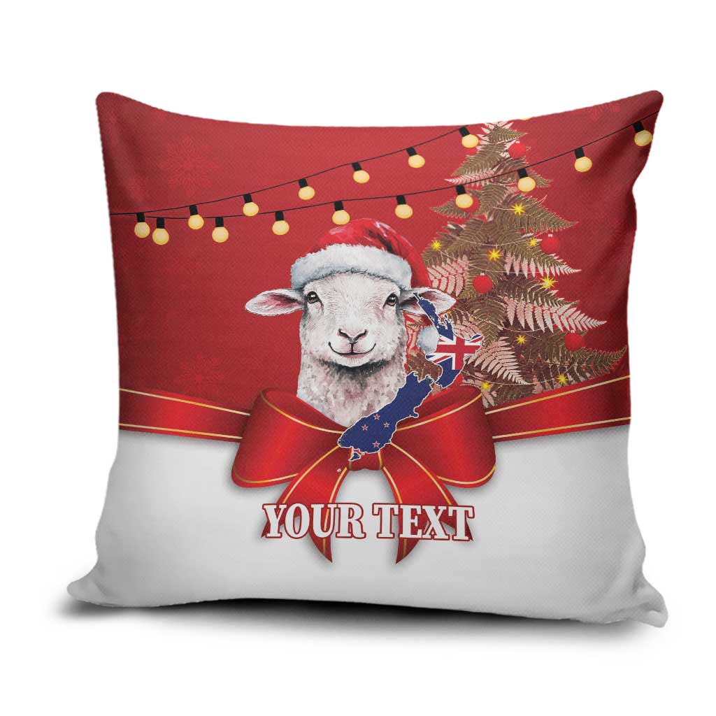 Personalized New Zealand Sheep Christmas Pillow Cover Hipi Meri Kirihimete Silver Fern Xmas Tree - Aussie Hoodie