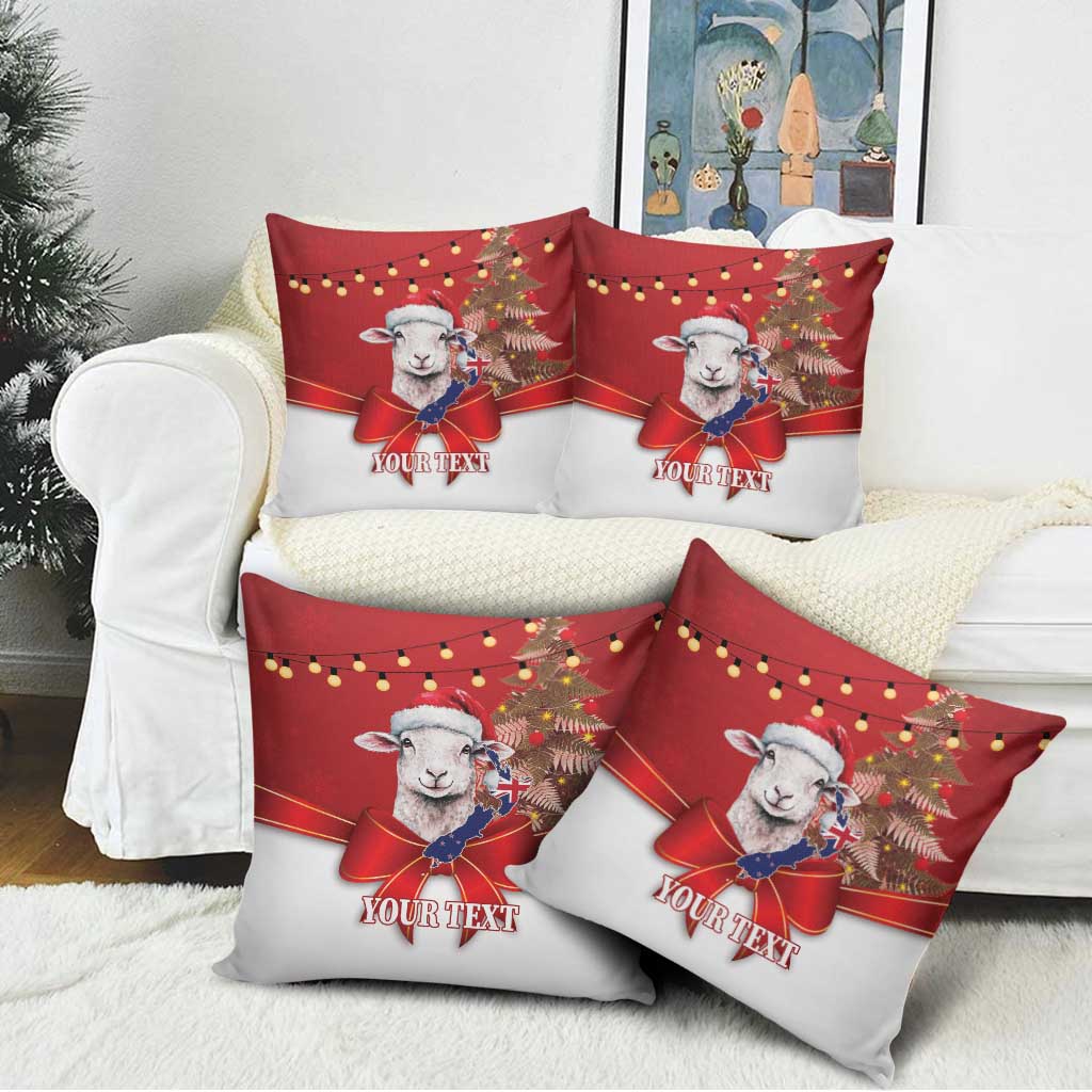 Personalized New Zealand Sheep Christmas Pillow Cover Hipi Meri Kirihimete Silver Fern Xmas Tree - Aussie Hoodie