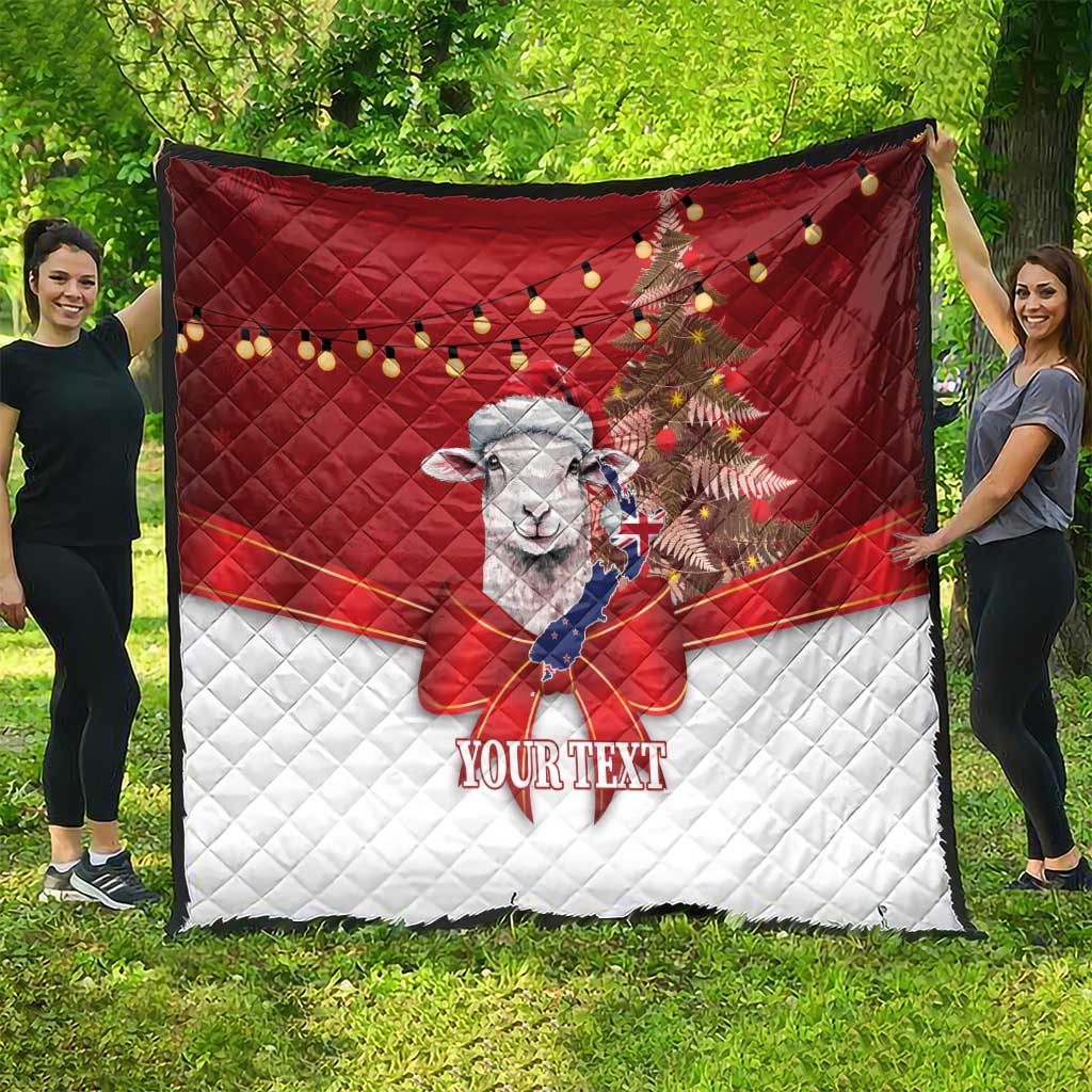 Personalized New Zealand Sheep Christmas Quilt Hipi Meri Kirihimete Silver Fern Xmas Tree - Aussie Hoodie