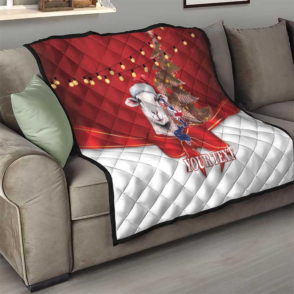 Personalized New Zealand Sheep Christmas Quilt Hipi Meri Kirihimete Silver Fern Xmas Tree - Aussie Hoodie