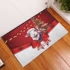 Personalized New Zealand Sheep Christmas Rubber Doormat Hipi Meri Kirihimete Silver Fern Xmas Tree - Aussie Hoodie