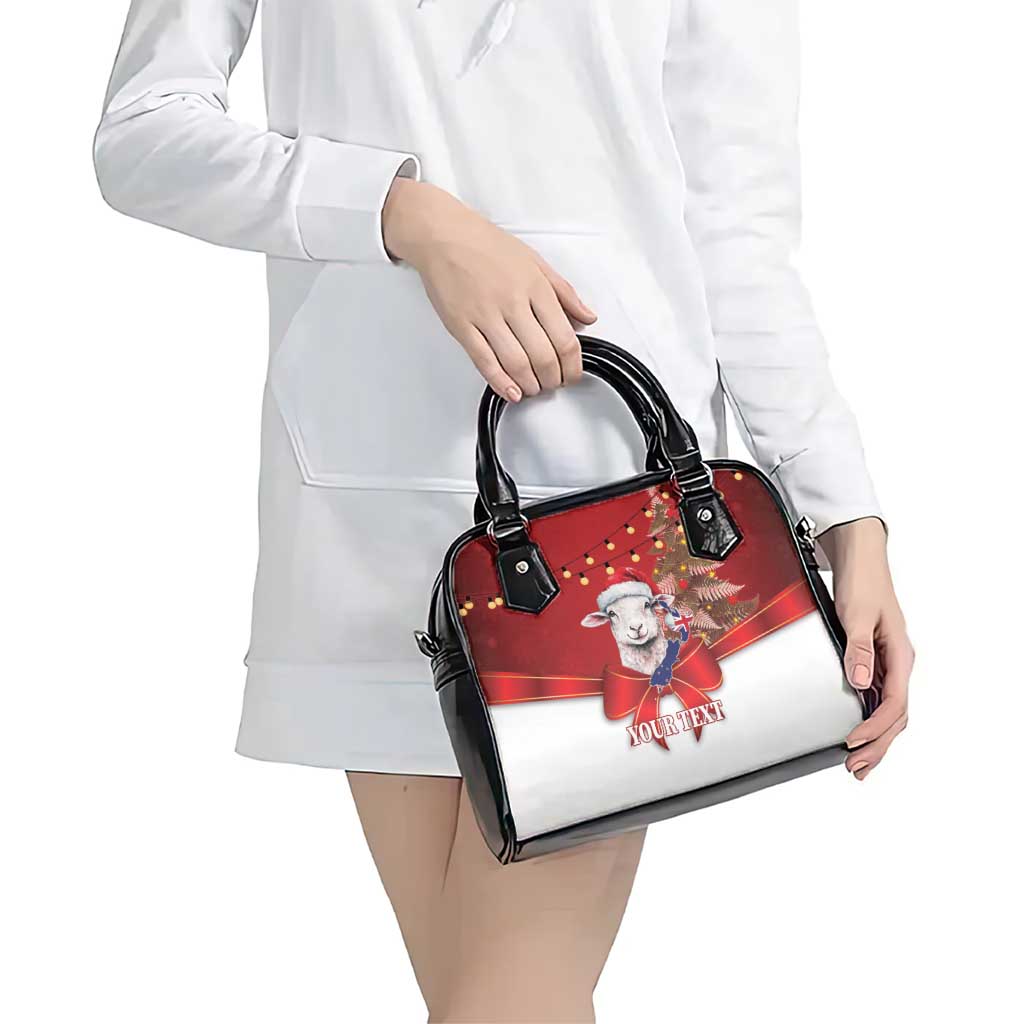 Personalized New Zealand Sheep Christmas Shoulder Handbag Hipi Meri Kirihimete Silver Fern Xmas Tree - Aussie Hoodie