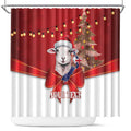 Personalized New Zealand Sheep Christmas Shower Curtain Hipi Meri Kirihimete Silver Fern Xmas Tree - Aussie Hoodie