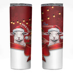 Personalized New Zealand Sheep Christmas Skinny Tumbler Hipi Meri Kirihimete Silver Fern Xmas Tree - Aussie Hoodie