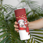 Personalized New Zealand Sheep Christmas Skinny Tumbler Hipi Meri Kirihimete Silver Fern Xmas Tree - Aussie Hoodie
