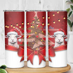 Personalized New Zealand Sheep Christmas Skinny Tumbler Hipi Meri Kirihimete Silver Fern Xmas Tree - Aussie Hoodie