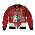 Personalized New Zealand Sheep Christmas Sleeve Zip Bomber Jacket Hipi Meri Kirihimete Silver Fern Xmas Tree - Aussie Hoodie