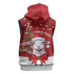 Personalized New Zealand Sheep Christmas Sleeveless Hoodie Hipi Meri Kirihimete Silver Fern Xmas Tree - Aussie Hoodie