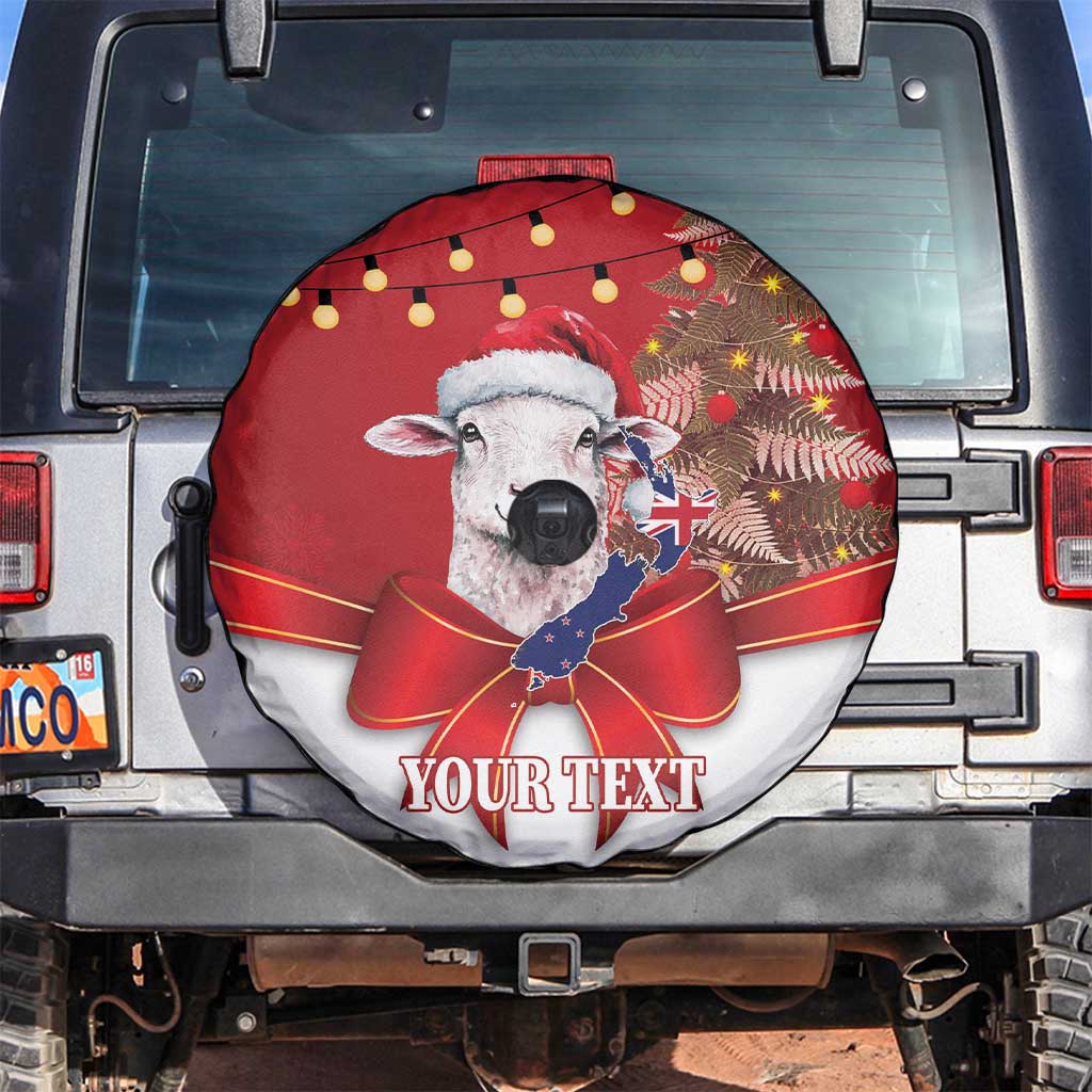Personalized New Zealand Sheep Christmas Spare Tire Cover Hipi Meri Kirihimete Silver Fern Xmas Tree - Aussie Hoodie