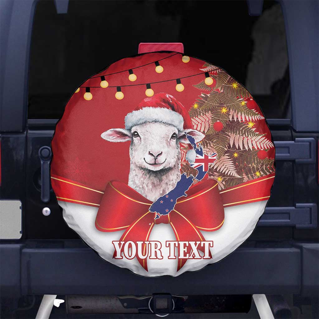 Personalized New Zealand Sheep Christmas Spare Tire Cover Hipi Meri Kirihimete Silver Fern Xmas Tree - Aussie Hoodie