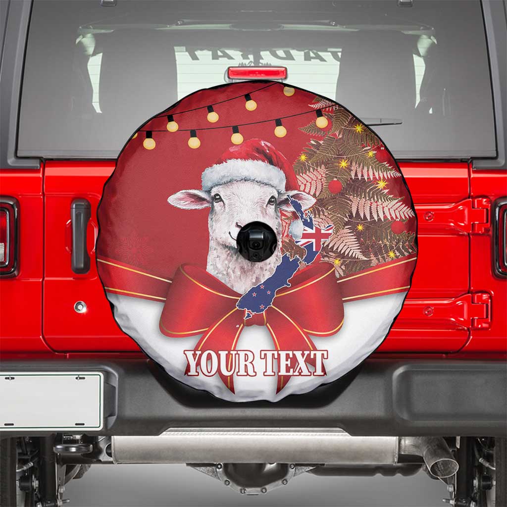 Personalized New Zealand Sheep Christmas Spare Tire Cover Hipi Meri Kirihimete Silver Fern Xmas Tree - Aussie Hoodie