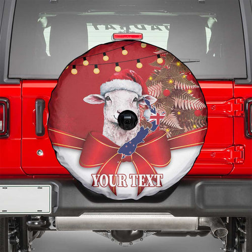 Personalized New Zealand Sheep Christmas Spare Tire Cover Hipi Meri Kirihimete Silver Fern Xmas Tree - Aussie Hoodie