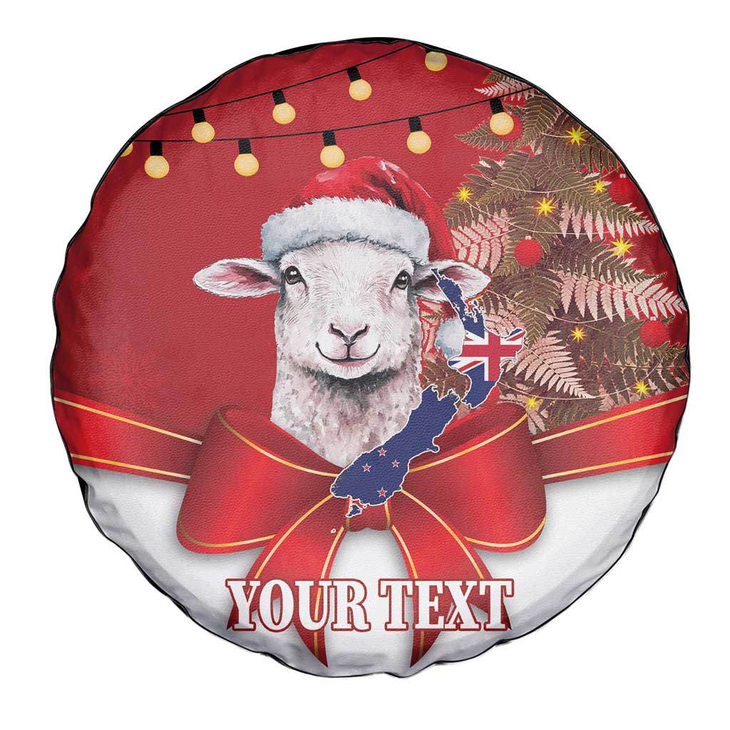 Personalized New Zealand Sheep Christmas Spare Tire Cover Hipi Meri Kirihimete Silver Fern Xmas Tree - Aussie Hoodie