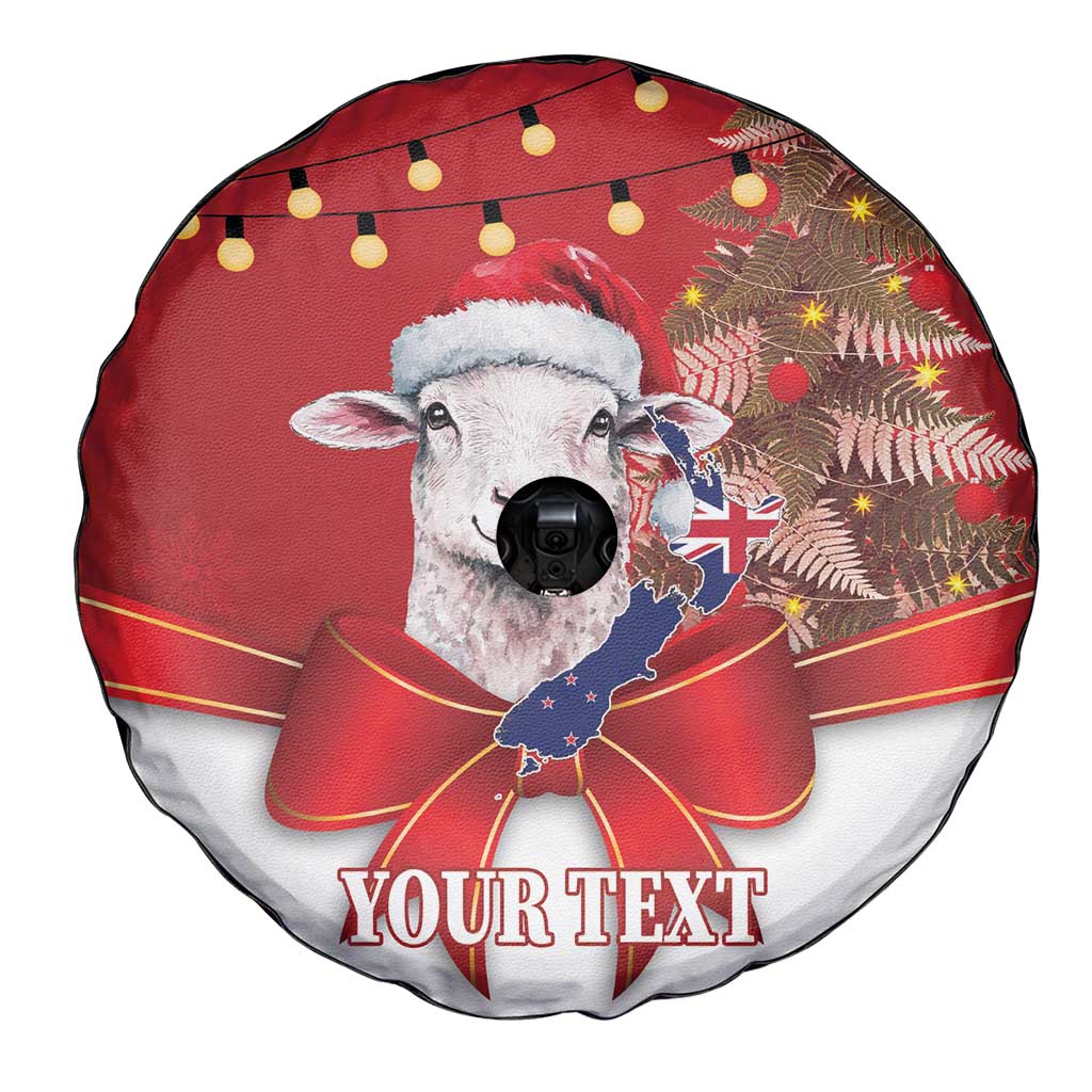 Personalized New Zealand Sheep Christmas Spare Tire Cover Hipi Meri Kirihimete Silver Fern Xmas Tree - Aussie Hoodie