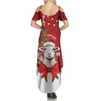 Personalized New Zealand Sheep Christmas Summer Maxi Dress Hipi Meri Kirihimete Silver Fern Xmas Tree - Aussie Hoodie