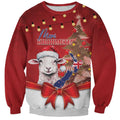Personalized New Zealand Sheep Christmas Sweatshirt Hipi Meri Kirihimete Silver Fern Xmas Tree - Aussie Hoodie