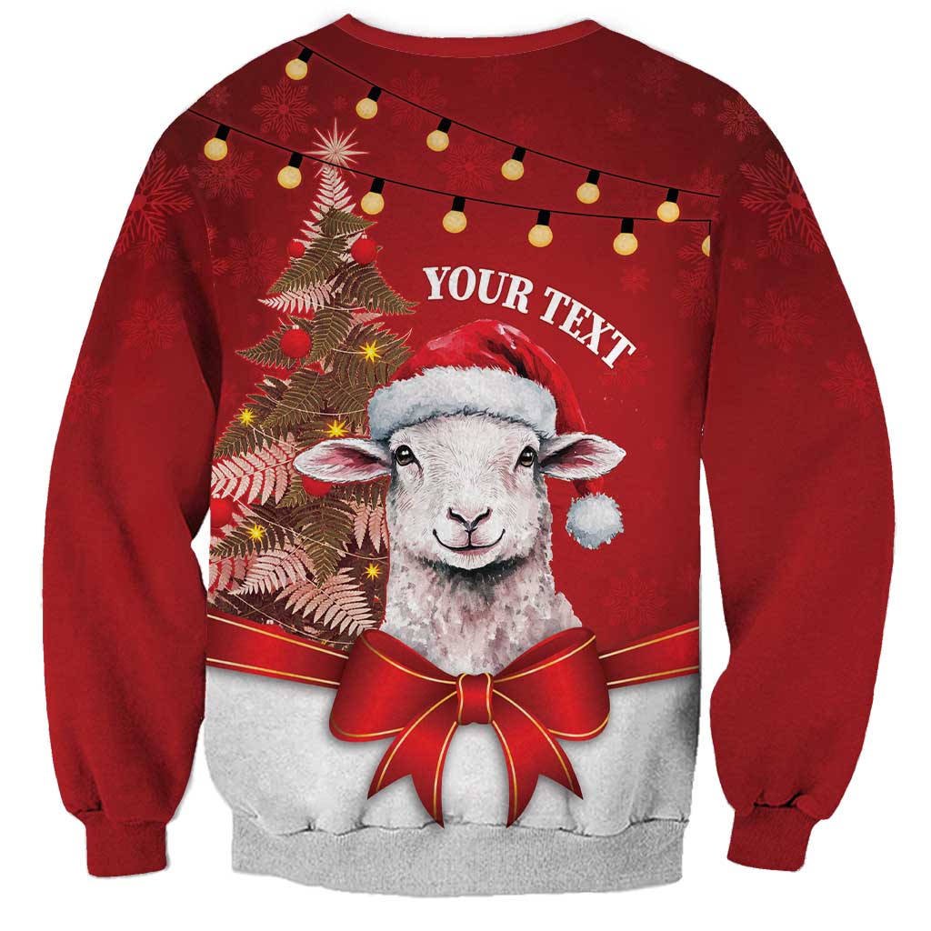 Personalized New Zealand Sheep Christmas Sweatshirt Hipi Meri Kirihimete Silver Fern Xmas Tree - Aussie Hoodie