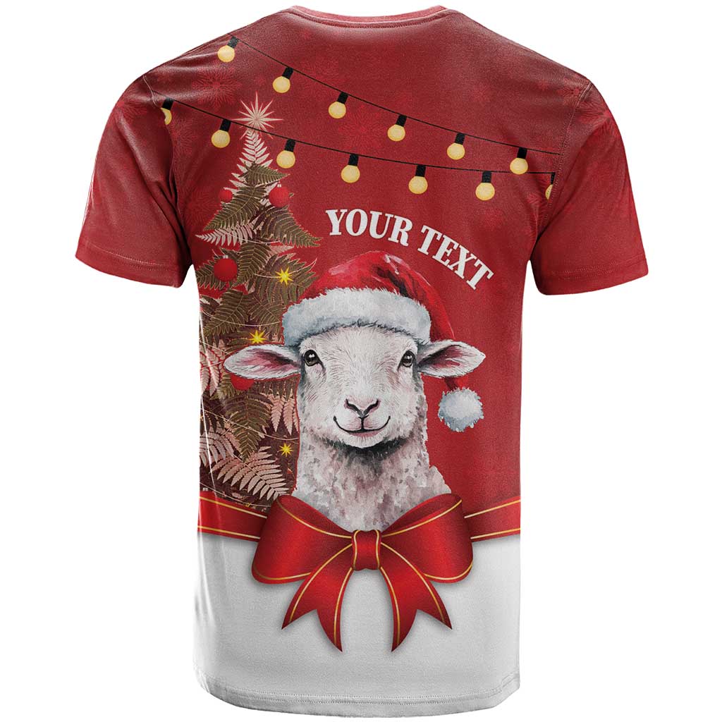 Personalized New Zealand Sheep Christmas T Shirt Hipi Meri Kirihimete Silver Fern Xmas Tree - Aussie Hoodie