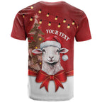 Personalized New Zealand Sheep Christmas T Shirt Hipi Meri Kirihimete Silver Fern Xmas Tree - Aussie Hoodie