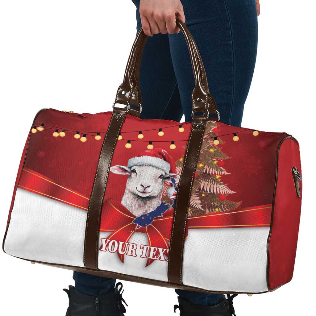 Personalized New Zealand Sheep Christmas Travel Bag Hipi Meri Kirihimete Silver Fern Xmas Tree - Aussie Hoodie
