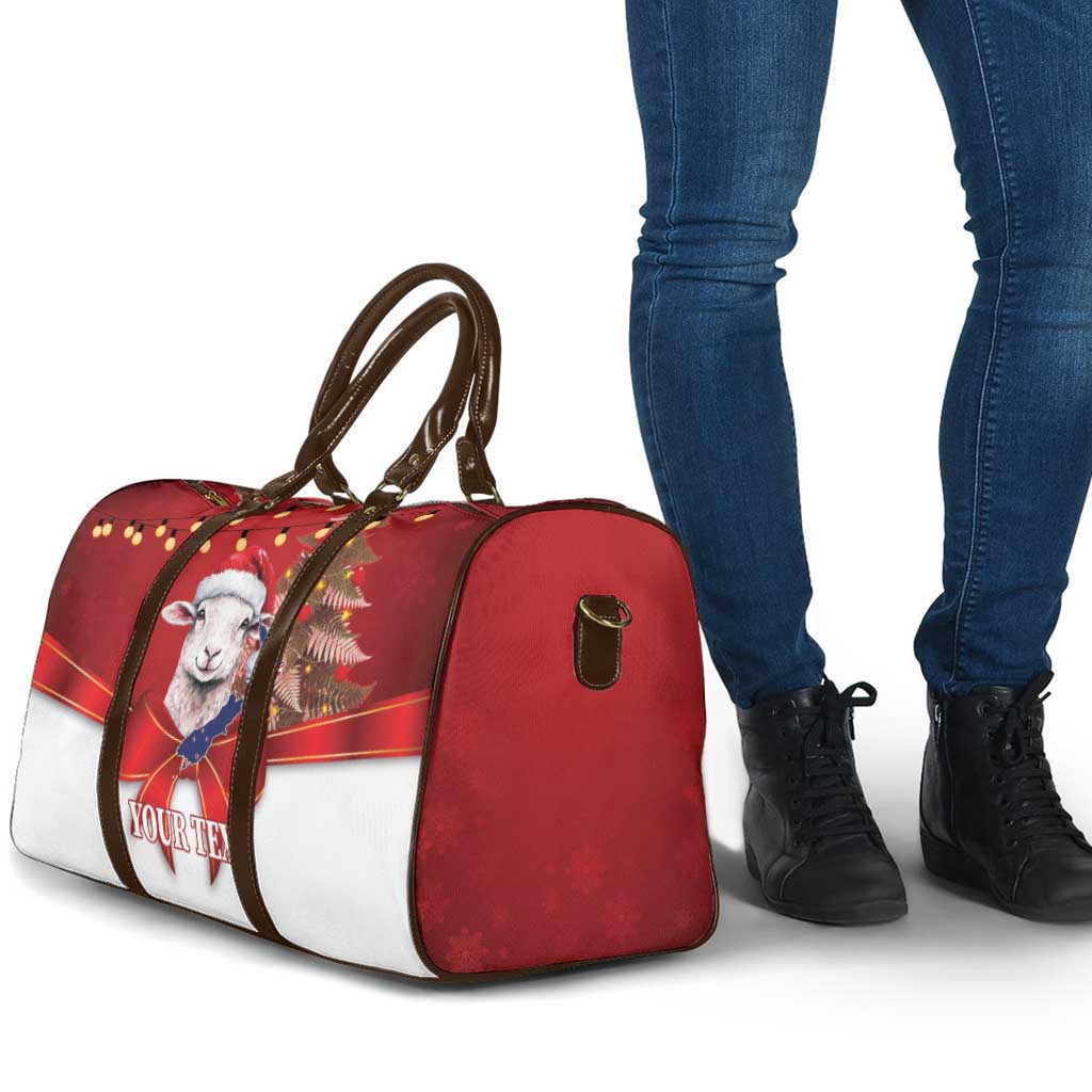 Personalized New Zealand Sheep Christmas Travel Bag Hipi Meri Kirihimete Silver Fern Xmas Tree - Aussie Hoodie