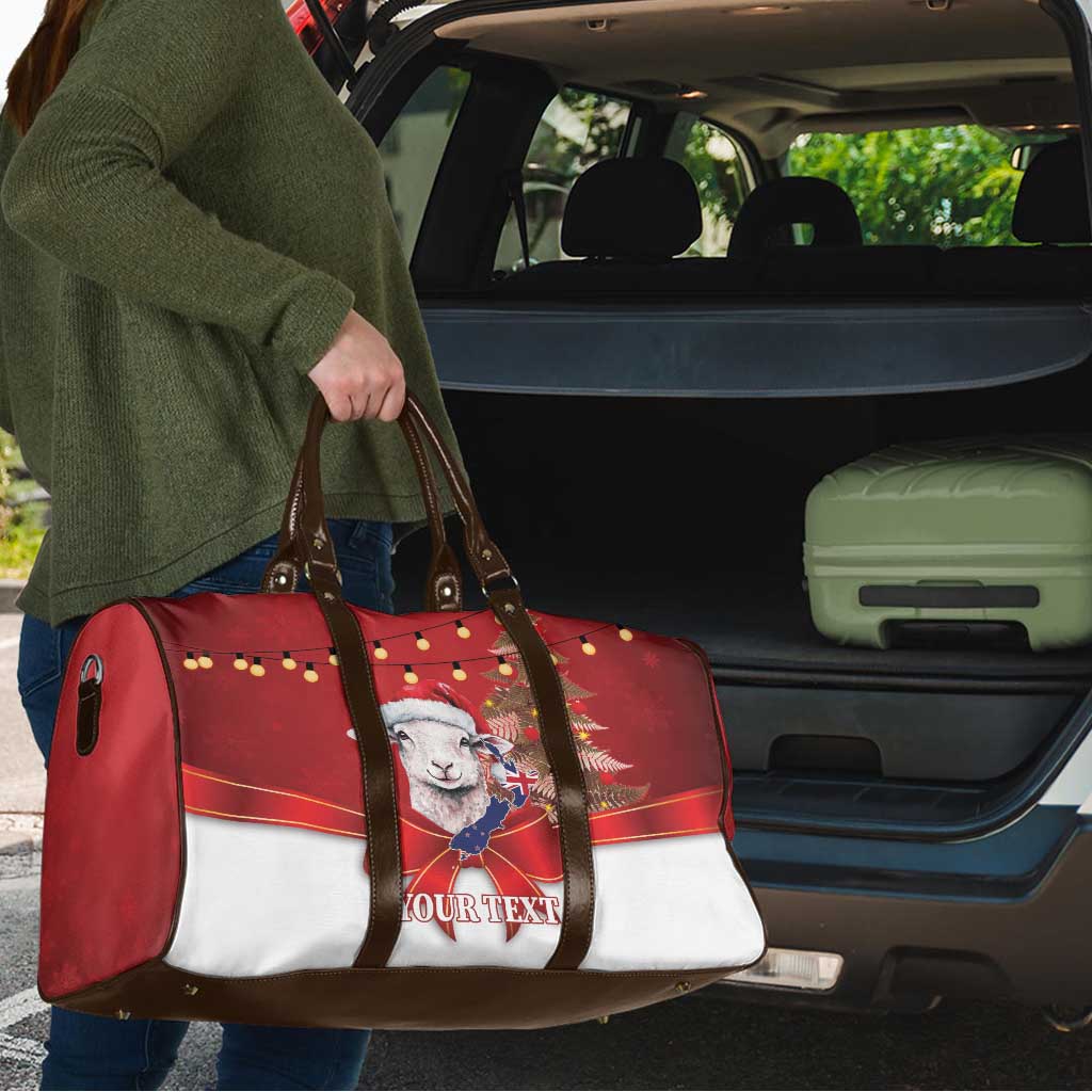 Personalized New Zealand Sheep Christmas Travel Bag Hipi Meri Kirihimete Silver Fern Xmas Tree - Aussie Hoodie
