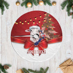 Personalized New Zealand Sheep Christmas Tree Skirt Hipi Meri Kirihimete Silver Fern Xmas Tree - Aussie Hoodie
