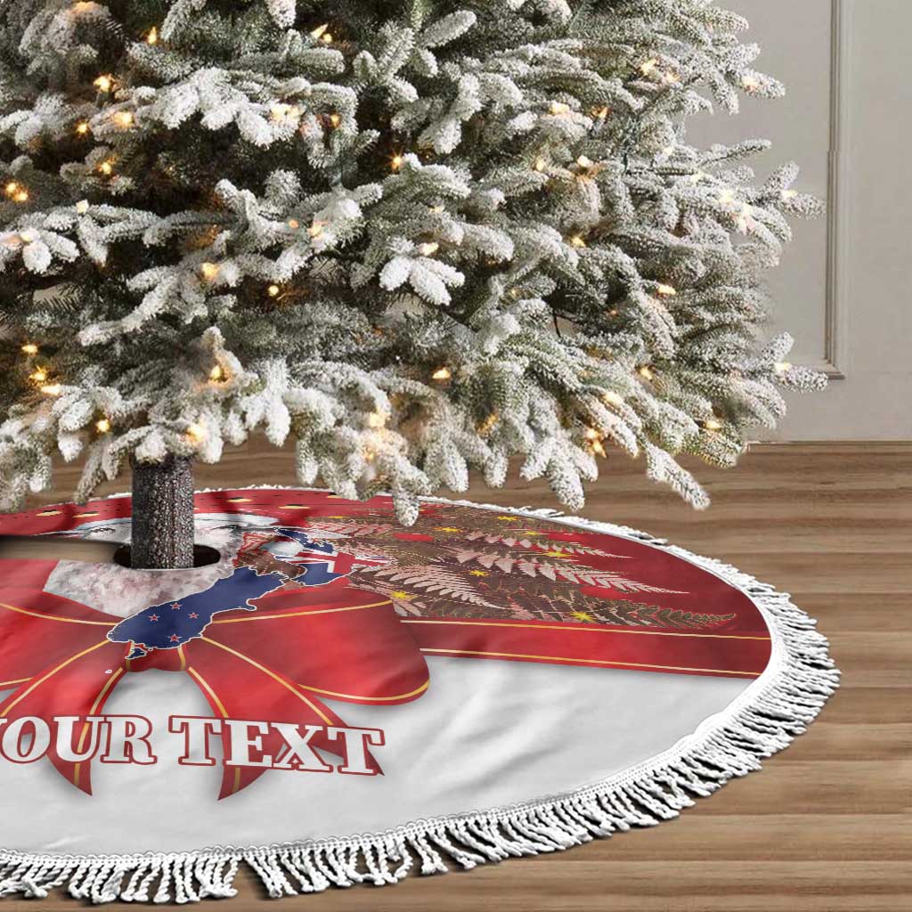 Personalized New Zealand Sheep Christmas Tree Skirt Hipi Meri Kirihimete Silver Fern Xmas Tree - Aussie Hoodie
