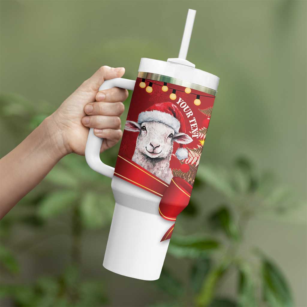 Personalized New Zealand Sheep Christmas Tumbler With Handle Hipi Meri Kirihimete Silver Fern Xmas Tree - Aussie Hoodie