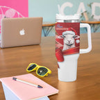 Personalized New Zealand Sheep Christmas Tumbler With Handle Hipi Meri Kirihimete Silver Fern Xmas Tree - Aussie Hoodie