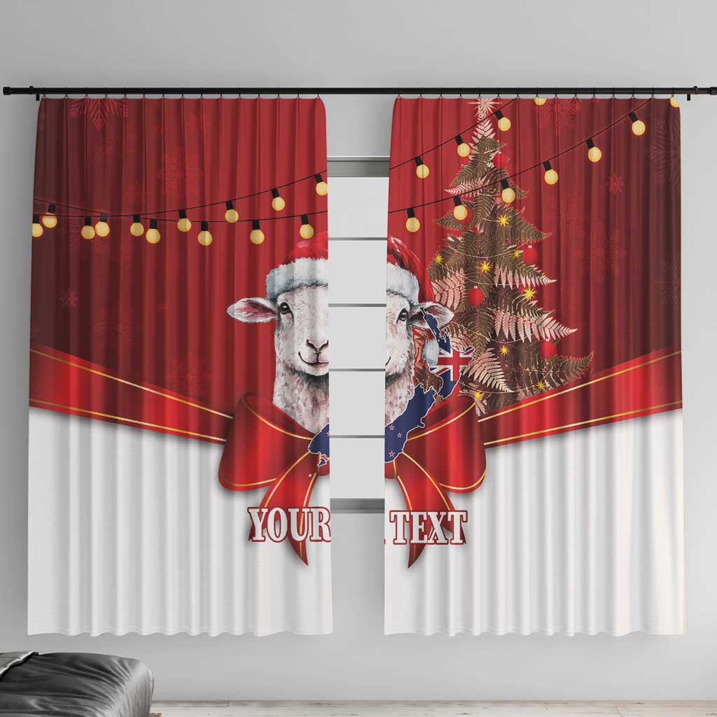 Personalized New Zealand Sheep Christmas Window Curtain Hipi Meri Kirihimete Silver Fern Xmas Tree - Aussie Hoodie