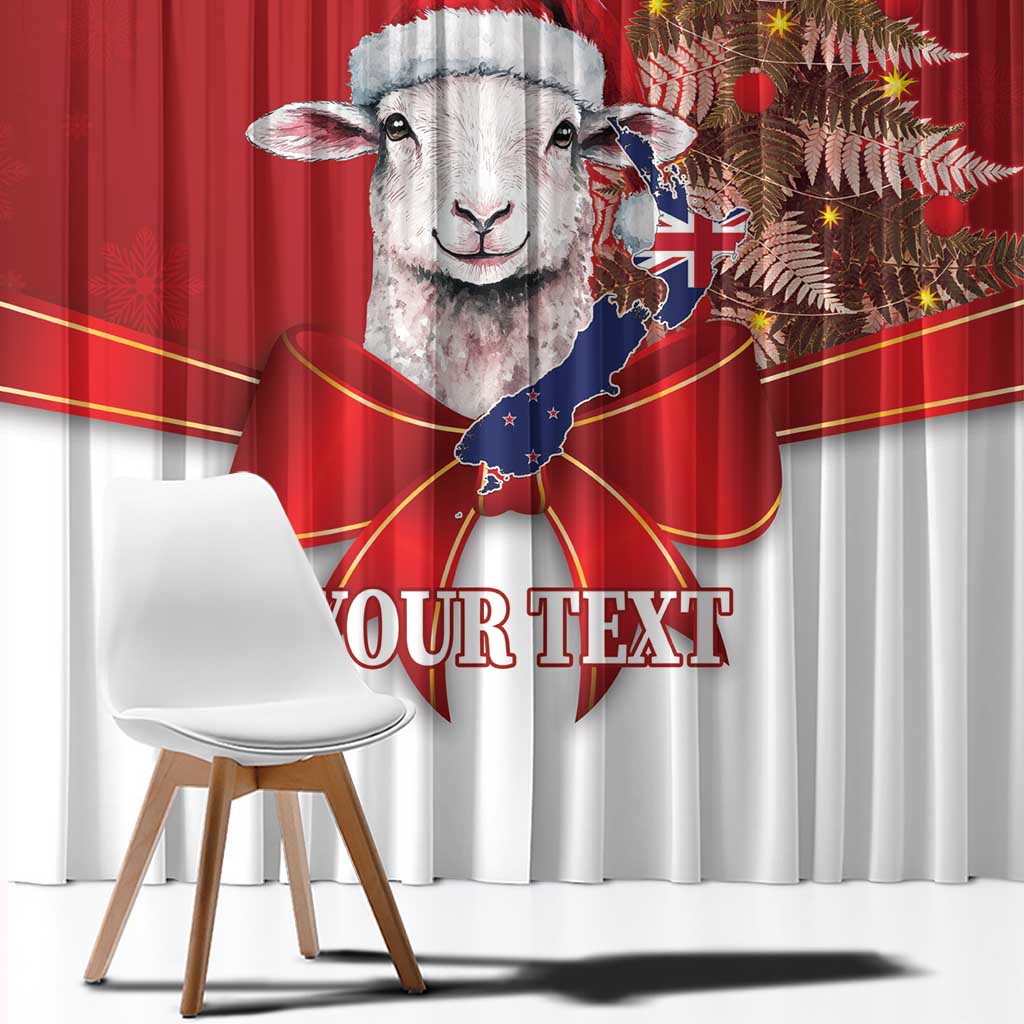 Personalized New Zealand Sheep Christmas Window Curtain Hipi Meri Kirihimete Silver Fern Xmas Tree - Aussie Hoodie