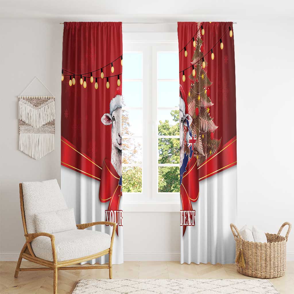 Personalized New Zealand Sheep Christmas Window Curtain Hipi Meri Kirihimete Silver Fern Xmas Tree - Aussie Hoodie