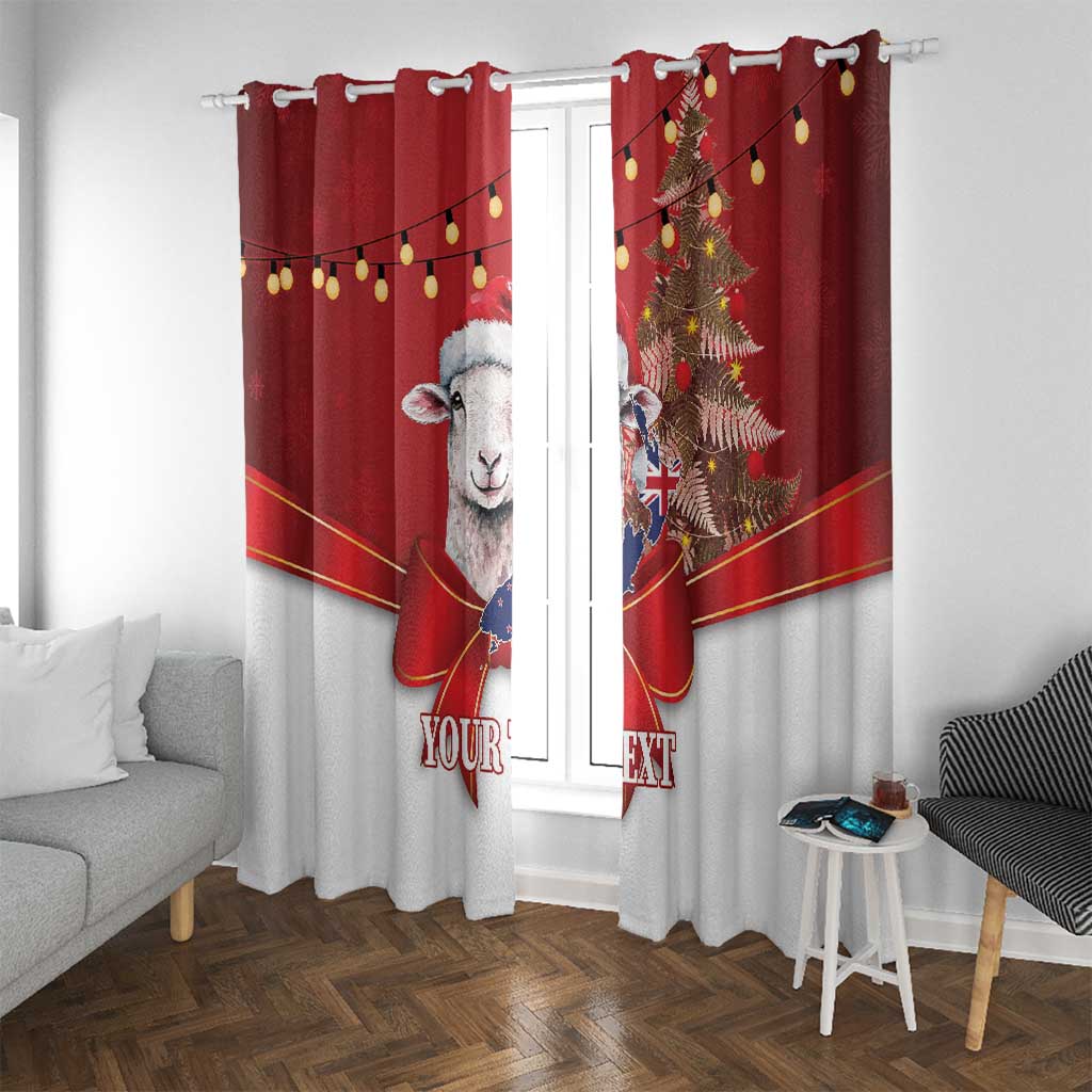 Personalized New Zealand Sheep Christmas Window Curtain Hipi Meri Kirihimete Silver Fern Xmas Tree - Aussie Hoodie
