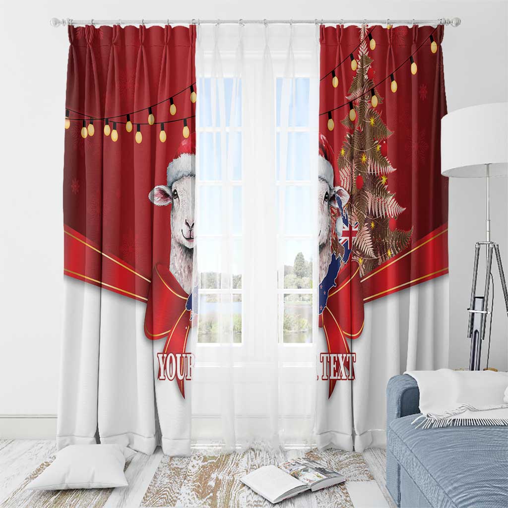 Personalized New Zealand Sheep Christmas Window Curtain Hipi Meri Kirihimete Silver Fern Xmas Tree - Aussie Hoodie