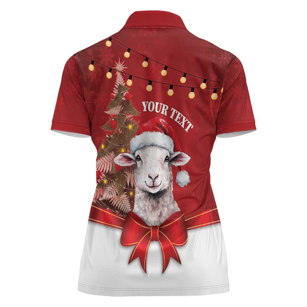 Personalized New Zealand Sheep Christmas Women Polo Shirt Hipi Meri Kirihimete Silver Fern Xmas Tree - Aussie Hoodie