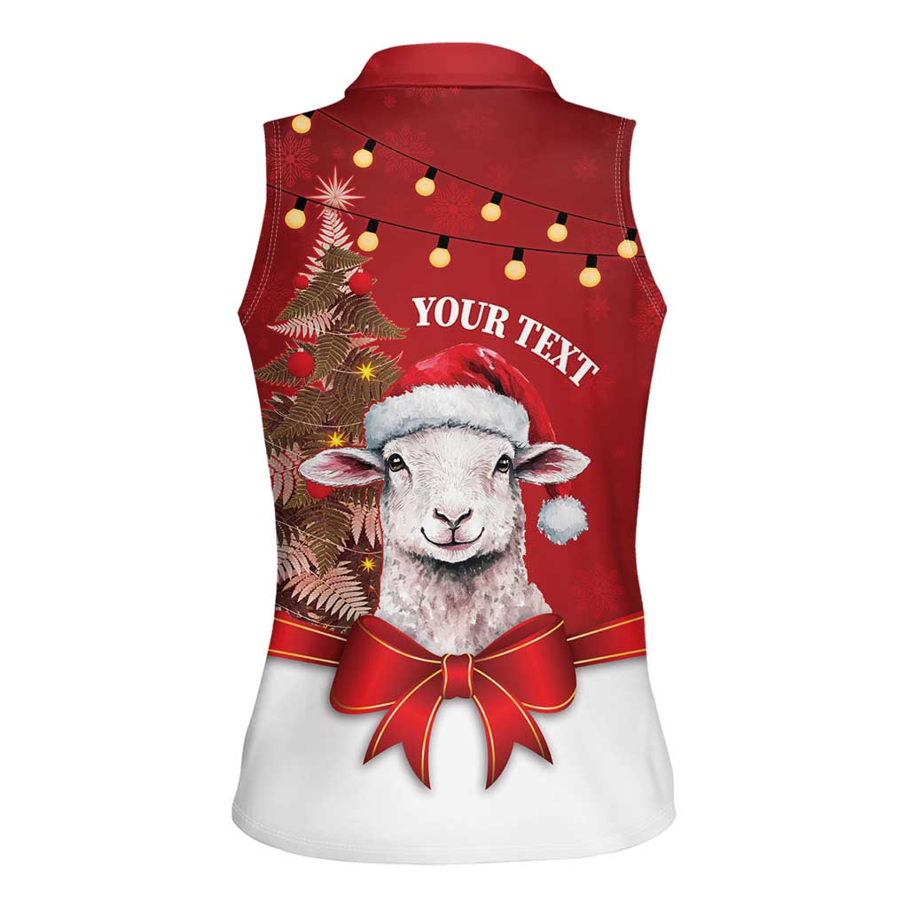 Personalized New Zealand Sheep Christmas Women Sleeveless Polo Shirt Hipi Meri Kirihimete Silver Fern Xmas Tree - Aussie Hoodie