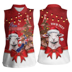 Personalized New Zealand Sheep Christmas Women Sleeveless Polo Shirt Hipi Meri Kirihimete Silver Fern Xmas Tree - Aussie Hoodie