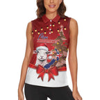 Personalized New Zealand Sheep Christmas Women Sleeveless Polo Shirt Hipi Meri Kirihimete Silver Fern Xmas Tree - Aussie Hoodie