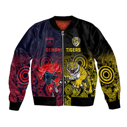 custom-demons-and-tigers-football-bomber-jacket-2023-together-indigenous-art