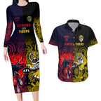 custom-demons-and-tigers-football-couples-matching-long-sleeve-bodycon-dress-and-hawaiian-shirt-2023-together-indigenous-art