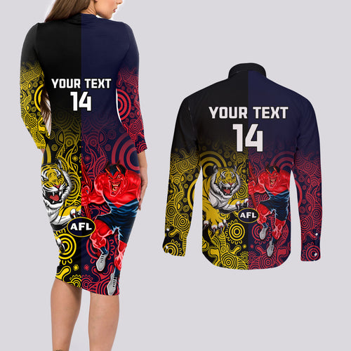 custom-demons-and-tigers-football-couples-matching-long-sleeve-bodycon-dress-and-long-sleeve-button-shirts-2023-together-indigenous-art