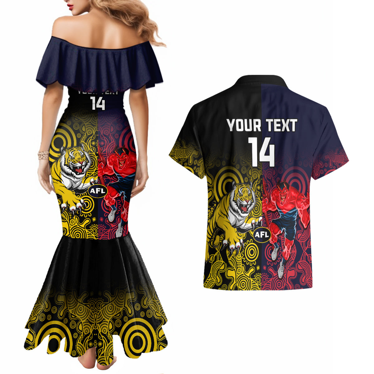custom-demons-and-tigers-football-couples-matching-mermaid-dress-and-hawaiian-shirt-2023-together-indigenous-art